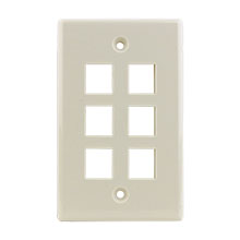 Construct Pro™ 6-Port Keystone Wall Plate (Light Almond) CON3006LA