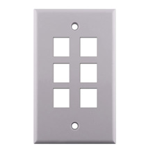 KEYSTONE WALL PLATE FOR 6 CON3006W