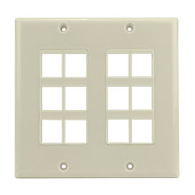 Construct Pro™ 12-Port Keystone Wall Plate (Light Almond) CON3012LA
