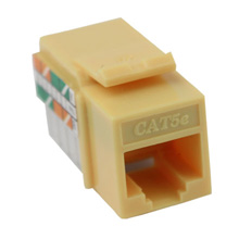 Construct Pro Keystone Cat5e Insert, RJ-45, Yellow