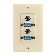 Ivory VGA Wall Plate w/ 3.5mm CON3083I