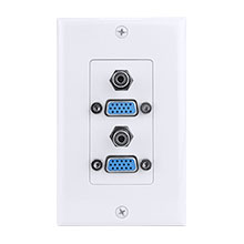 DUAL VGA W/AUDIO PLATE WHITE CON3083W