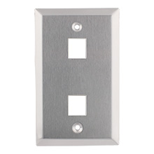 Construct Pro™ 2-Port Keystone Wall Plate (Stainless Steel)