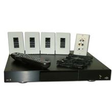 Aton Model DH44KT Digital Audio Router Kit with Router, Wall plate, 4 Emitters, 4 Touch Pads DH44KT