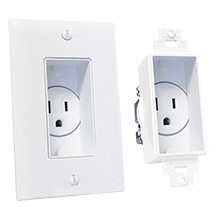 Midlite 4641-W Recessed Single Gang Receptacle, white