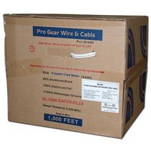 Pro Gear RG-6 Single w/Ground, CCS,  Dish Approved, UL, 1000ft, white PGW1003W