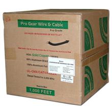 Pro Gear RG-6 Single Coax, SC,  Dish Approved, UL, 1000ft, black PGW2000B