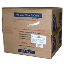 Pro Gear RG-6 Dual Quad CCS, UL, 500ft, white PGW9001W