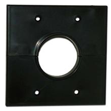 Skywalker Signature Series Split Dual Gang Wall Plate with 1.75 inch hole, black