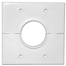 Skywalker Signature Series Split Dual Gang Wall Plate with 1.75 inch hole, white SKY05066WD