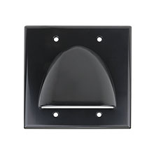 Skywalker Signature Series Double Gang Bundled Cable Wall Plate, Black