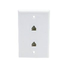 Skywalker Signature Series Flush Mount Wall Plate w/dual Phone White SKY05088W