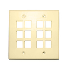 Skywalker Signature Series Keystone Wall Plate for 12 Jacks, Double Gang, Almond SKY052212A