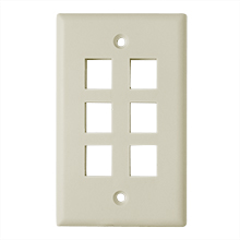 Skywalker Signature Series Keystone Wall Plate for 6 Jacks, Almond SKY05226A