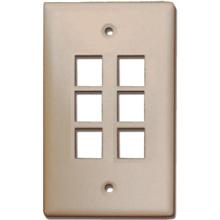 Skywalker Signature Series Keystone Wall Plate for 6 Jacks, Ivory SKY05226I