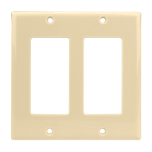 Model ADGWPIV Double Gang Keystone Decora Style Wall Plate, Ivory