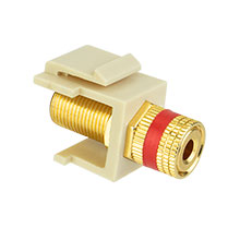 Skywalker Signature Series Keystone Audio Binding Post Insert with red band, Ivory SKY20209RI