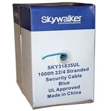 Skywalker Signature Series 22/4 Stranded Security Wire U.L. CL2, 1000ft', Blue SKY31835UL