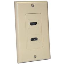 Skywalker Signature Series Dual HDMI Wall Plate with 90degree connection, ivory