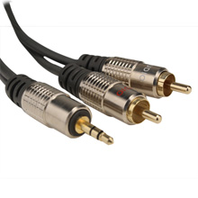 Skywalker Signature Series™ 3.5mm (1/8 in.) Mini Stereo to Dual RCA Male 20ft Cable