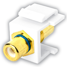 Skywalker Signature Series Keystone RCA Female to RCA Female with Blue band, White SKY20210BW