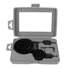 TerMight Series 9 Piece Wood Hole Saw Set with Plastic Case TMT8013