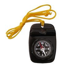 Skywalker Compass with Safety Whistle and Lanyard, Black