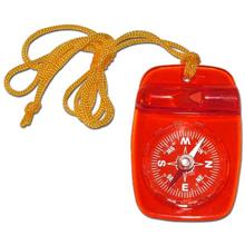 Skywalker Compass with Safety Whistle and Lanyard, Red