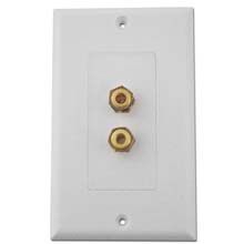 Choice Select Decora Wall Plate with 2 Binding Posts, white