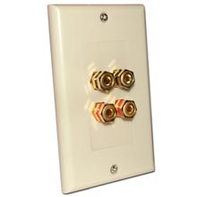 Choice Select Decora Wall Plate with 4 Binding Posts, ivory