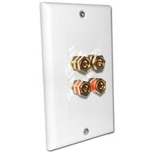 Choice Select Decora Wall Plate with 4 Binding Posts, white