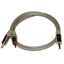 HQ Premium 20-ft 1/8in Stereo to (2) RCA Male Audio Cable