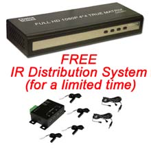 Choice Select HDMI Switch 4 in / 4 Out True Matrix w/ IR remote (Includes FREE IR Dist System!)